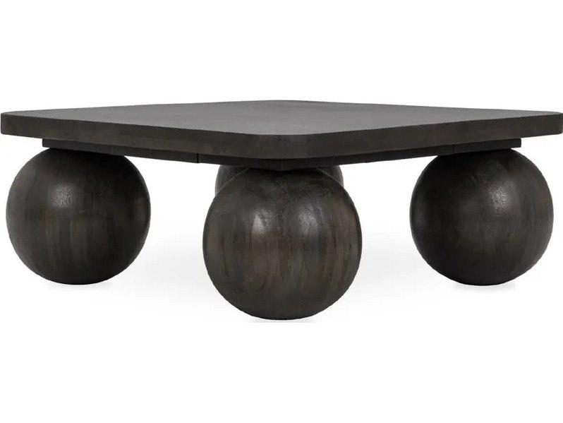 Delyla Square Coffee Table in Charcoal Mango Wood