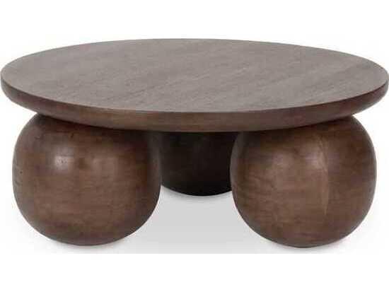 Ronda Round Wood Coffee Table with Ball Legs