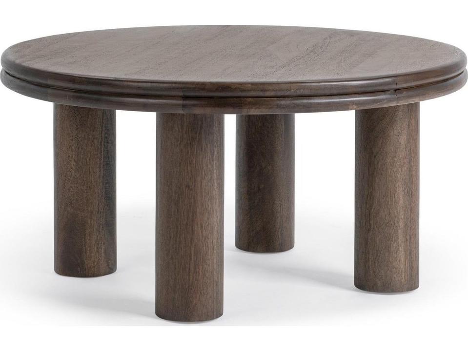 Miranda Round Coffee Table in Cocoa Brown Mango Wood