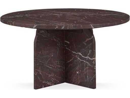 Reilly Round Coffee Table in Merlot Marble