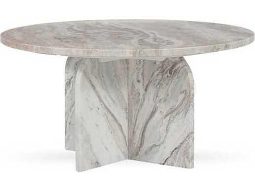 Reilly Round Coffee Table in Rusty Gray Marble