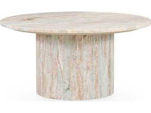 Amberly Round Coffee Table Sawar Toronto Marble Rusty Gray