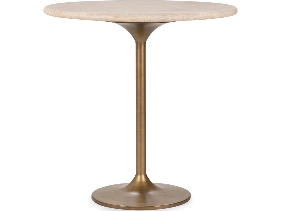 Malani Tan Round Stone Bar Table