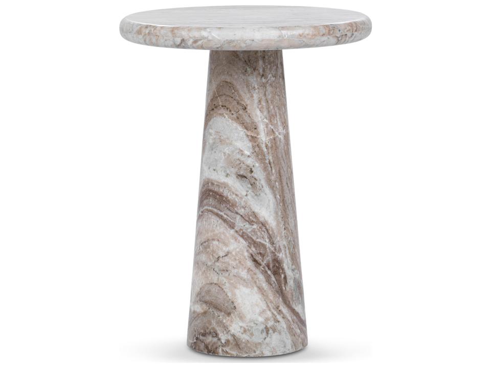 Huxley Round Faux Marble Rusty Gray End Table