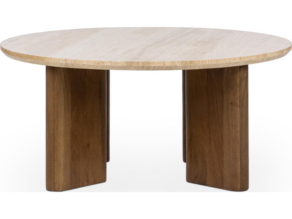 Idella Travertine Round Coffee Table