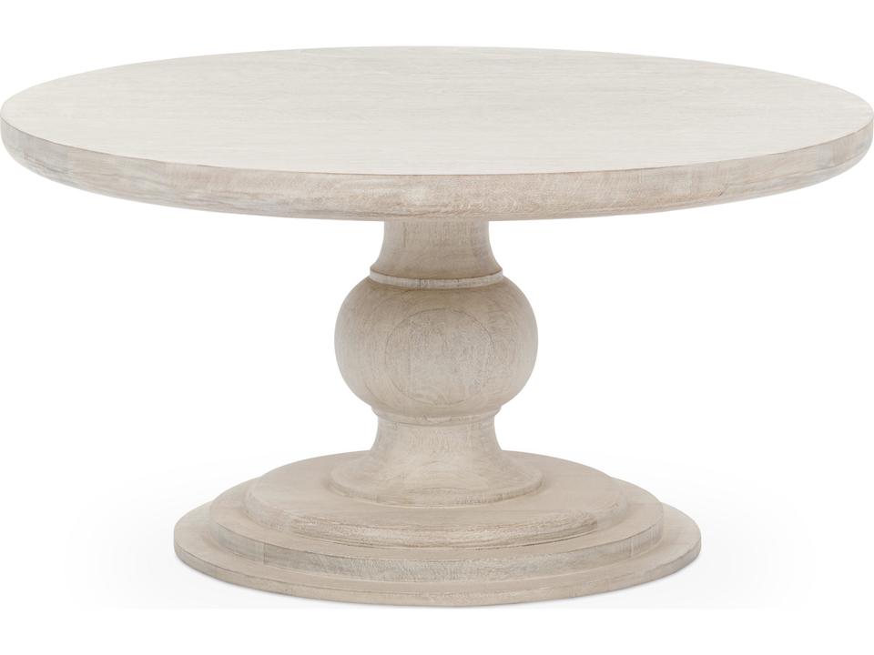 Hera Round Coffee Table in Cream Finish Mango Wood