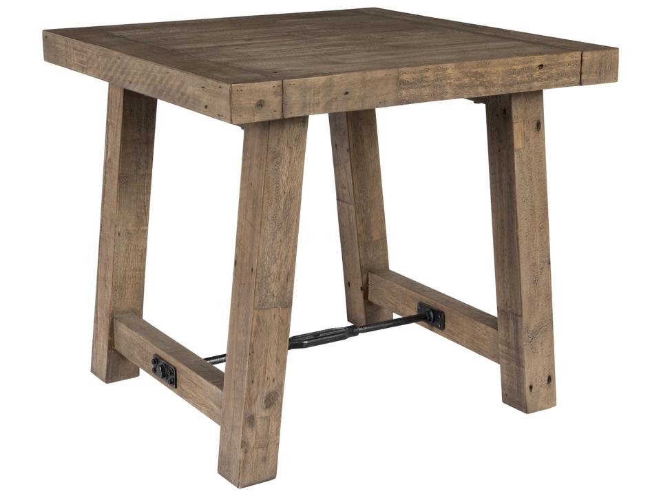 Tuscany Square Wood End Table Distressed Brown