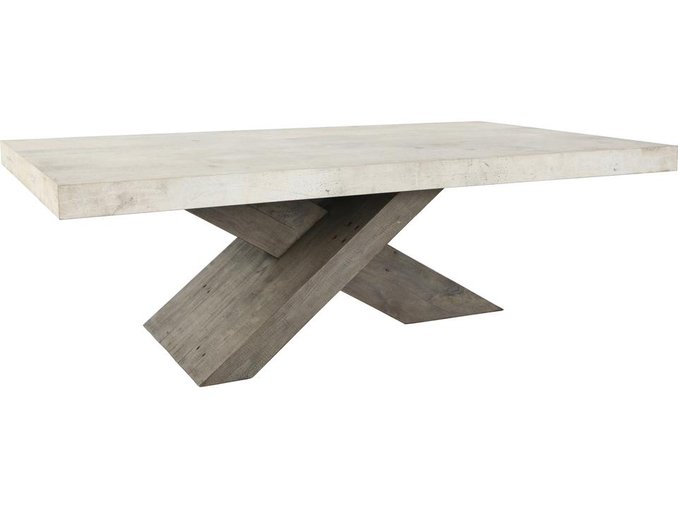 Durant Rectangle Coffee Table in Antique White and Distressed Brown