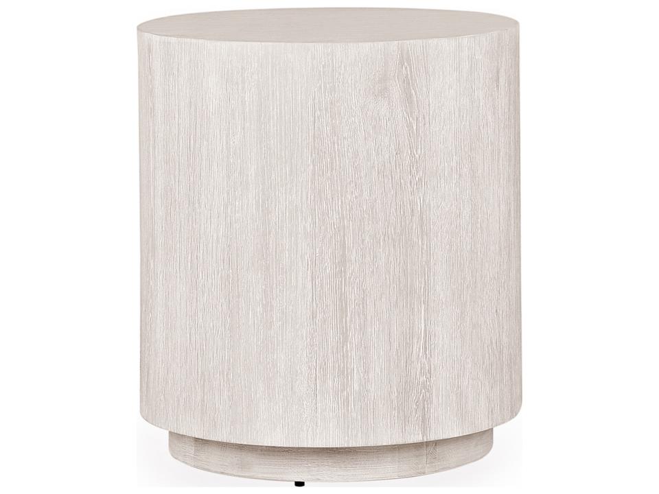 Layne 20 Inch Round End Table White Wash Oak