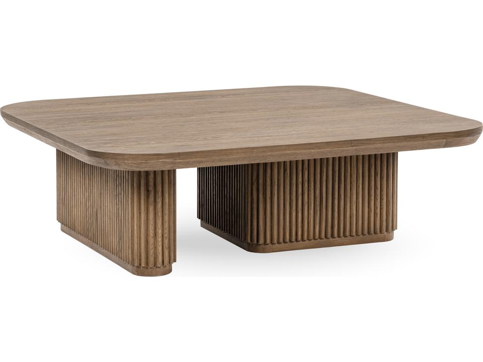 Vander Square Coffee Table in Tawny Brown Finish Wood