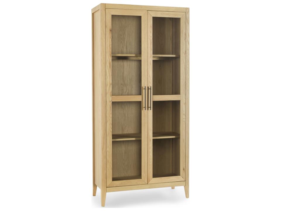 Beechgrove Oak Wood Natural Brown Display Cabinet