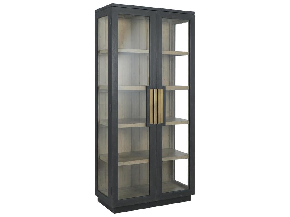 Larson 82-Inch Tall Cabinet in Black and Natural Reclaimed Pine
