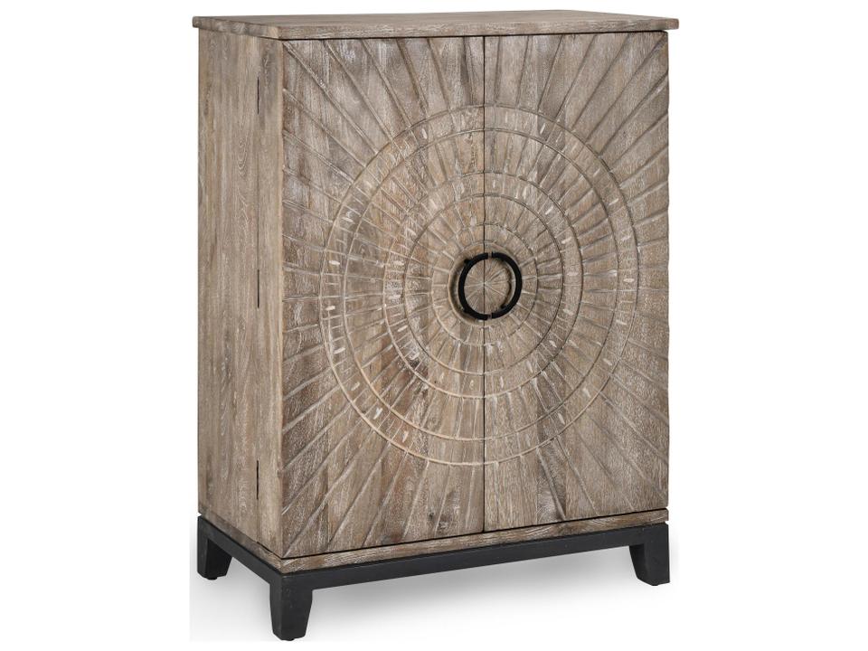 Vivienne Mango Wood Bar Cabinet in Antique Grey