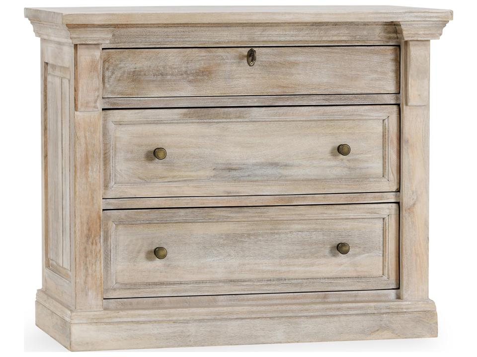 Adelaide 3 Drawer Nightstand in Natural White Wash Mango Wood