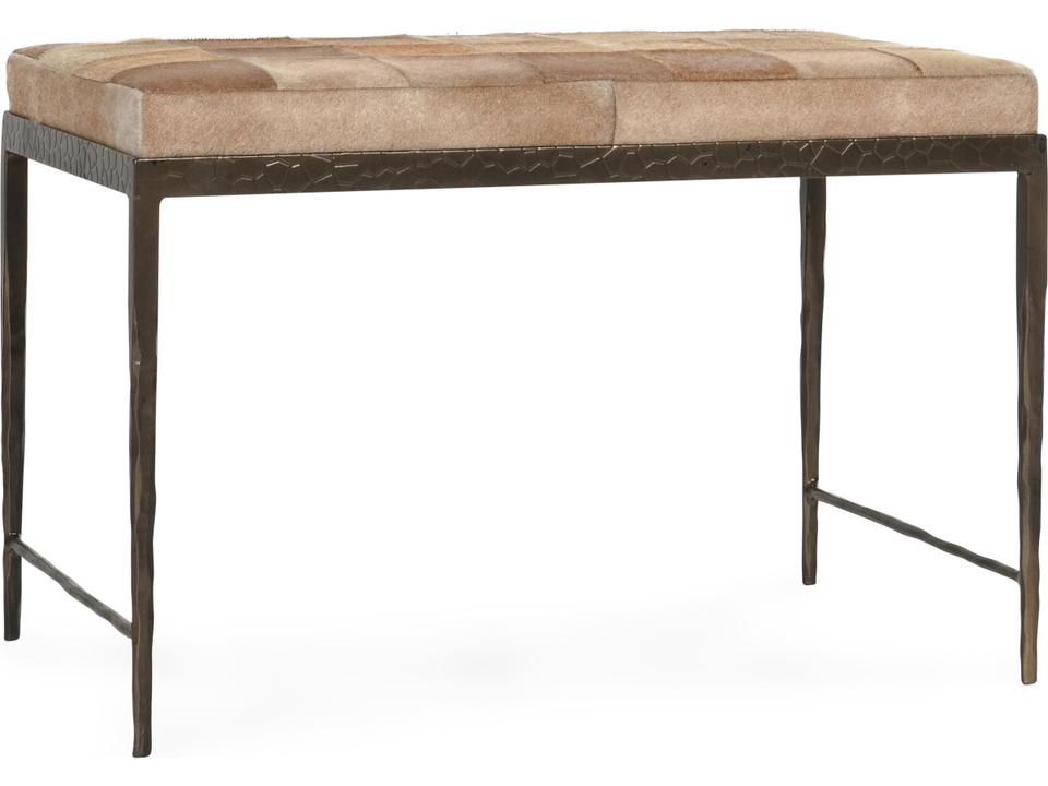 Achen Blonde Bronze Fur Accent Bench