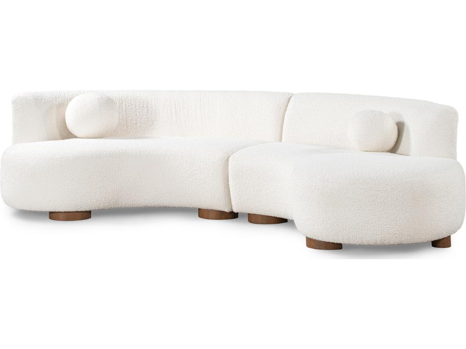 Donovan Sectional Sofa in Gray Fabric with Built-in Side Table
