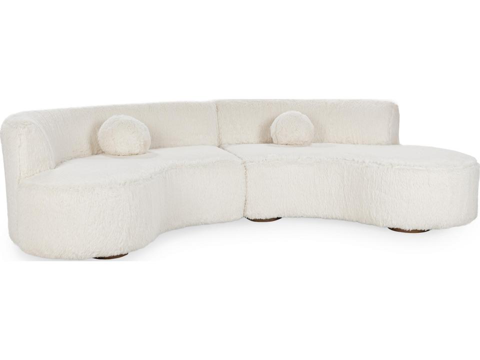 Octavia 4-Seat Polyester Fabric Modular Sectional in Vanilla