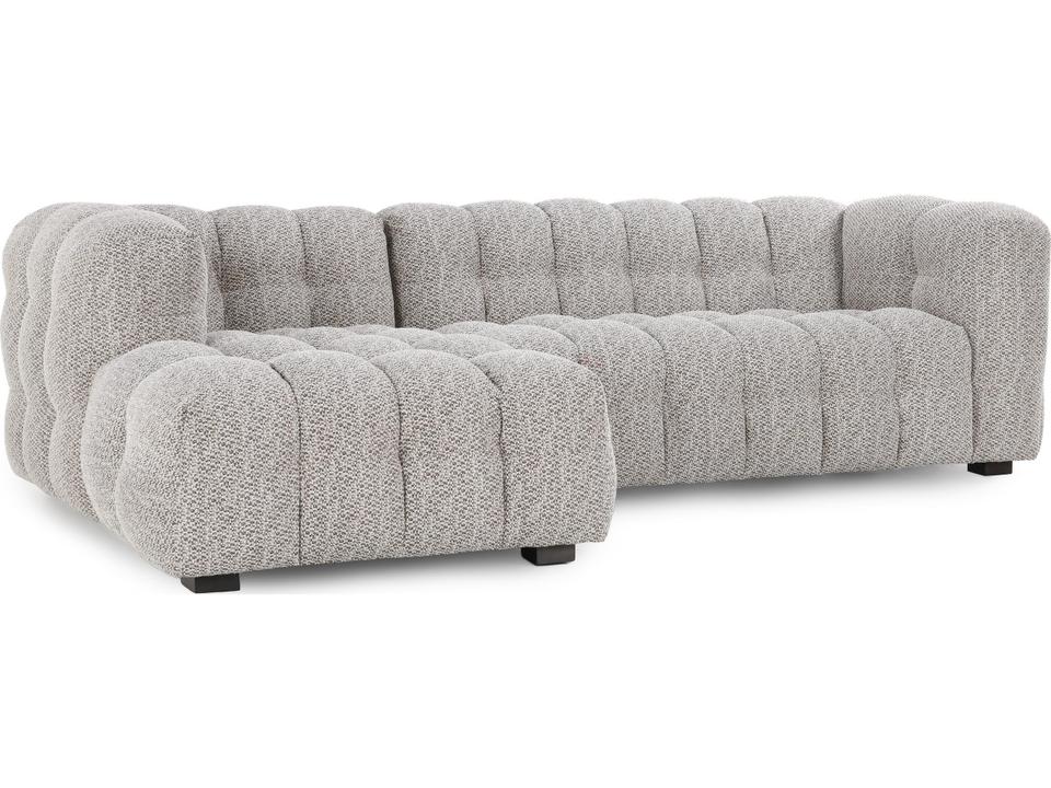 Walter 2-Piece Left Arm Facing Chaise Tufted Gray Sectional Sofa