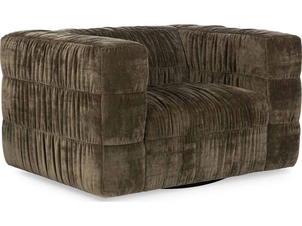 Afeela Swivel Accent Chair in Fern Green Polyester