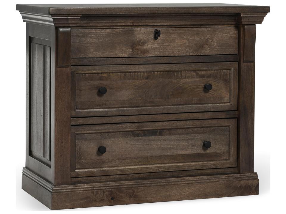 Adelaide 3-Drawer Nightstand in Cocoa Brown Mango Wood