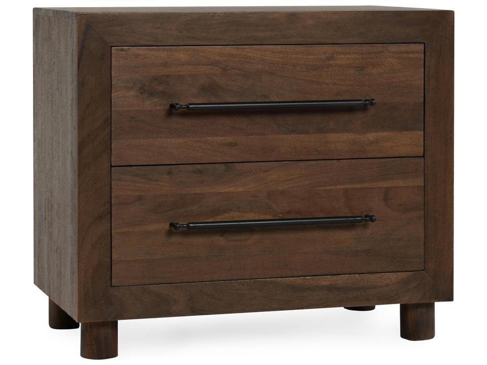 Jaxon 2-Drawer Wood Nightstand in Cocoa Brown