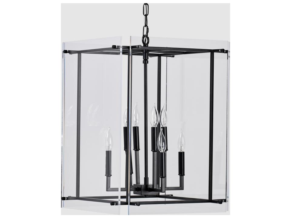 8-Light Kiran Chandelier in Black Iron and Acrylic