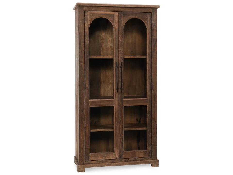 Zion Reclaimed Mango Wood 2-Door Display Cabinet in Natural