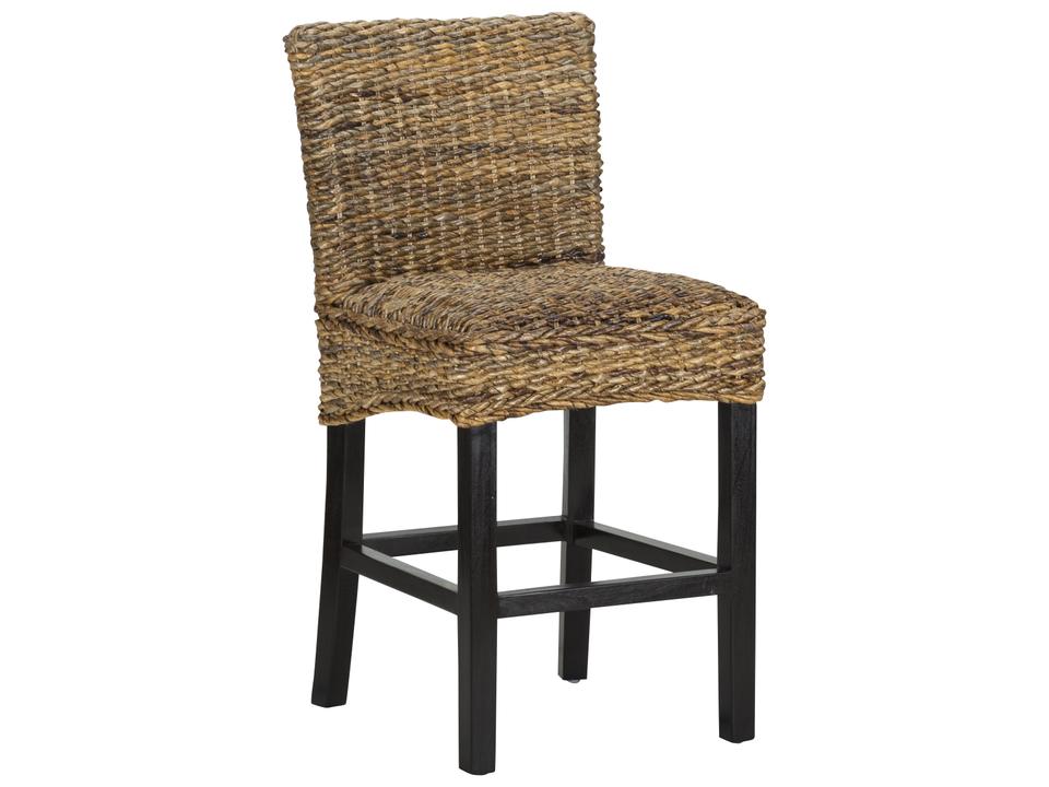 Portman Abaca Rattan Counter Stool with Black Legs