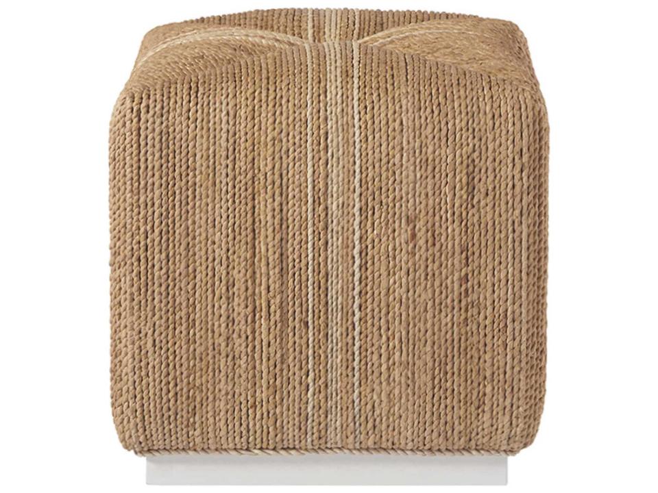 Escape Collection Abaca Cube Woven Accent Ottoman