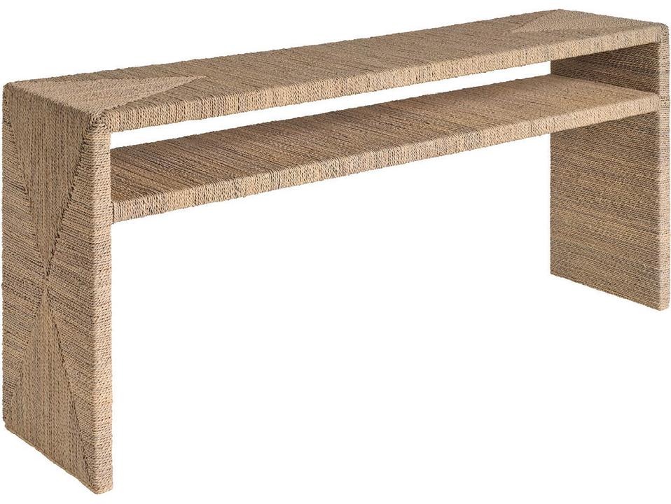 Oasis Rectangular Wicker Natural Tan Console Table