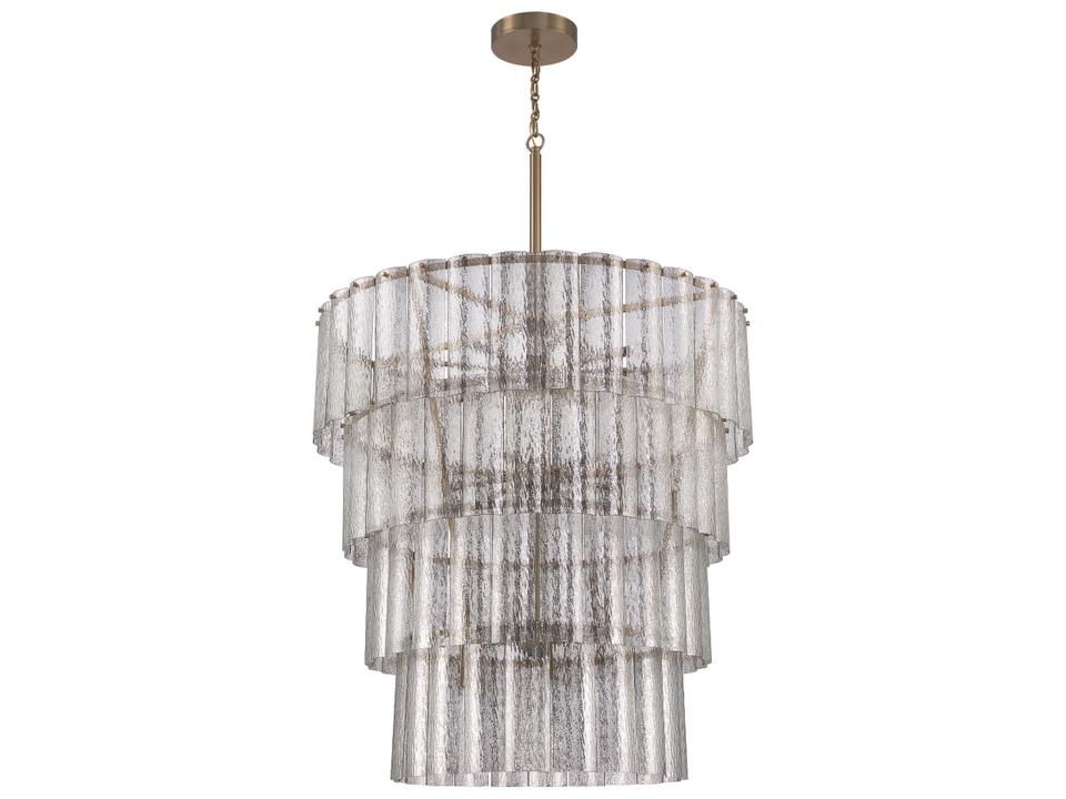 28-Light Museo Chandelier in Satin Brass with Mercury Glass