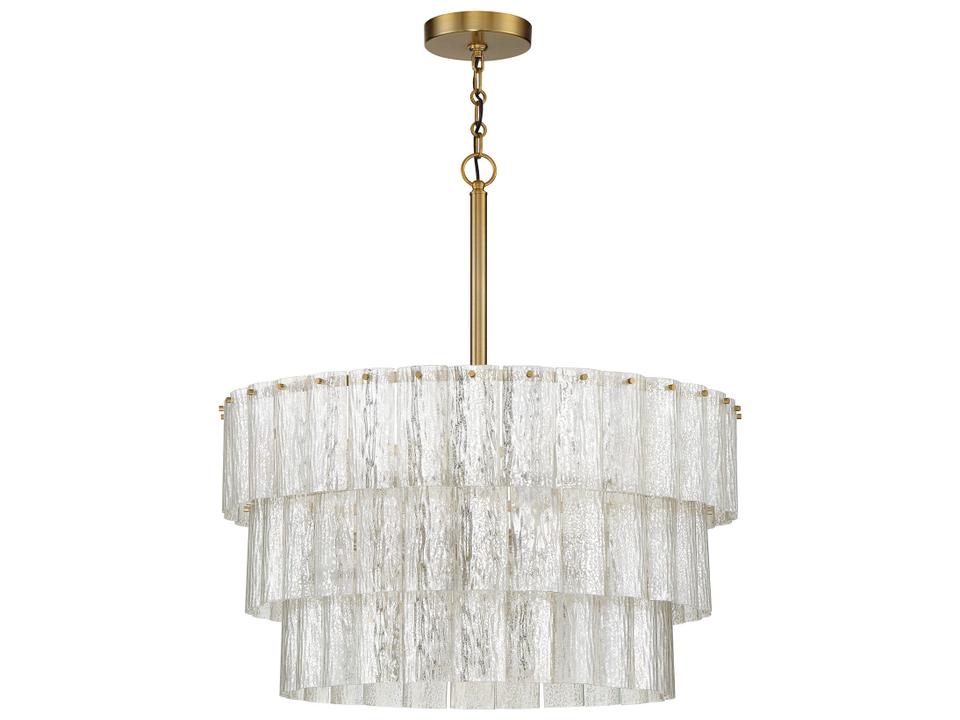 Museo 9-Light Tiered Pendant Light in Satin Brass