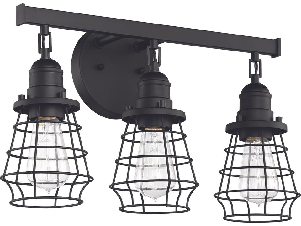 3-Light Thatcher Bathroom Vanity Light in Flat Black