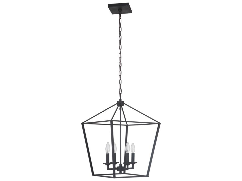 Flynt 4-Light Foyer Pendant Light in Flat Black