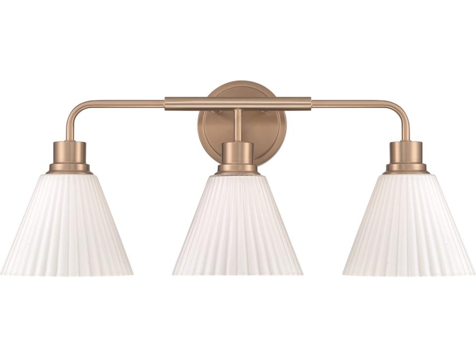 Pleated Ii 3-Light Premium Bronze Vanity Light