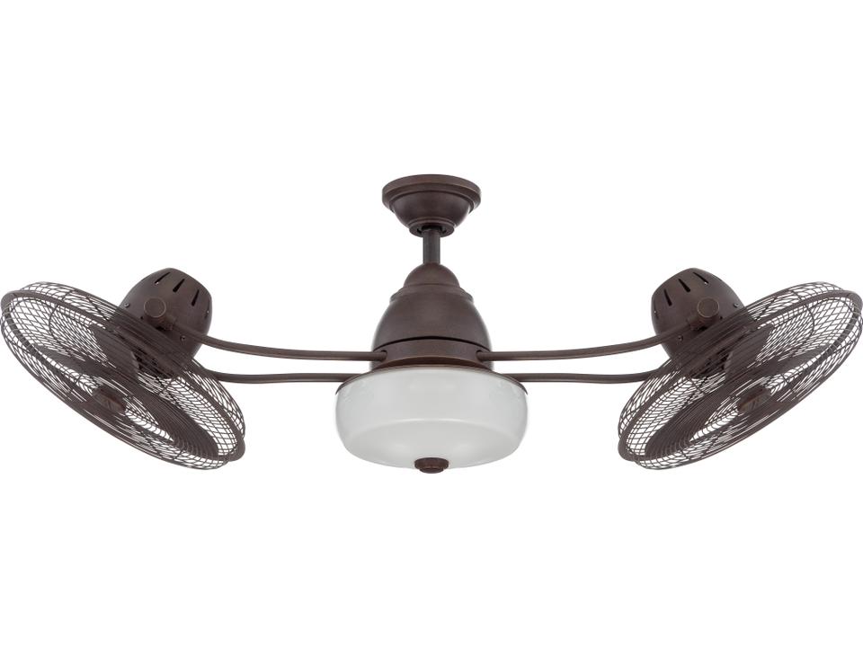Bellows II 48-Inch 6-Blade Indoor Outdoor Dual Head Ceiling Fan Aged Bronze Textured