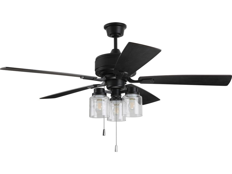 Kate 52-Inch 5-Blade Indoor Ceiling Fan in Flat Black with LED Light Kit