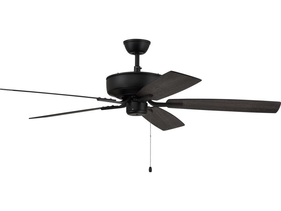 Pro Plus 52-Inch 5-Blade Indoor Ceiling Fan in Flat Black with Greywood Blades
