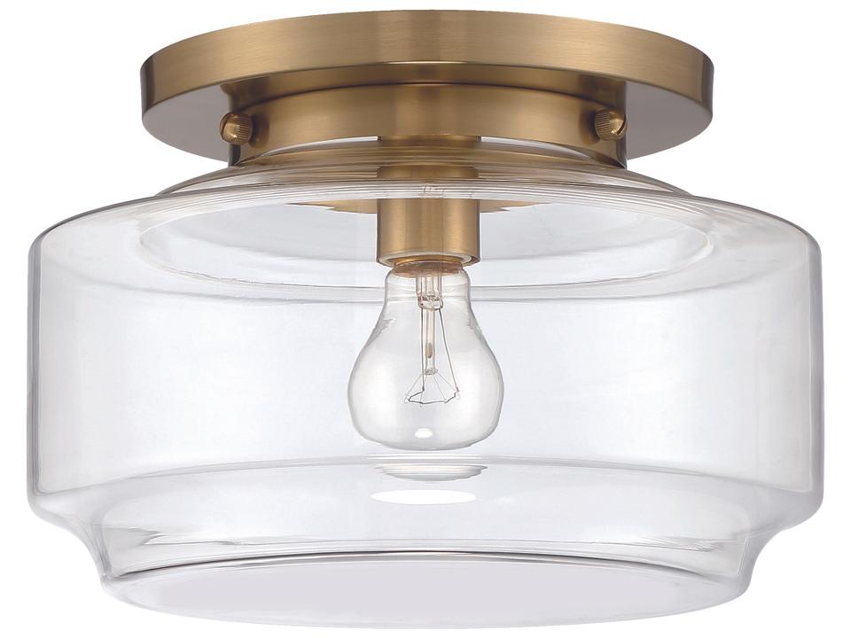 Peri 1-Light 12-Inch Flush Mount Ceiling Light in Satin Brass