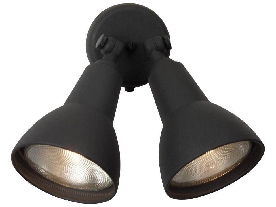 2-Light Directional Bullet Outdoor Wall Light in Textured Black