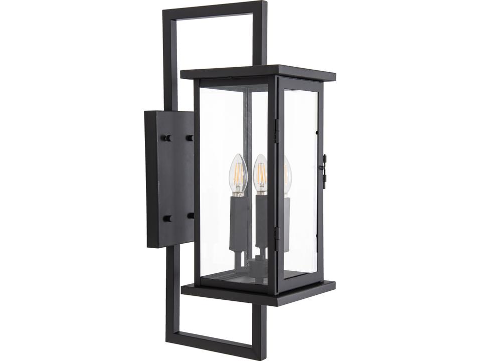 Jordan 3-Light Outdoor Wall Lantern in Textured Black