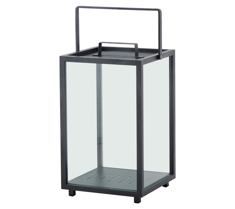 Lighthouse Large Outdoor Lantern in Lava Grey Aluminum and Glass