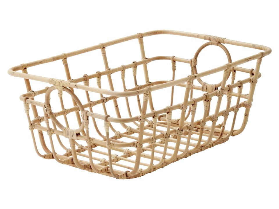 Carry Me Low Indoor Basket in Natural Rattan by Maria Berntsen