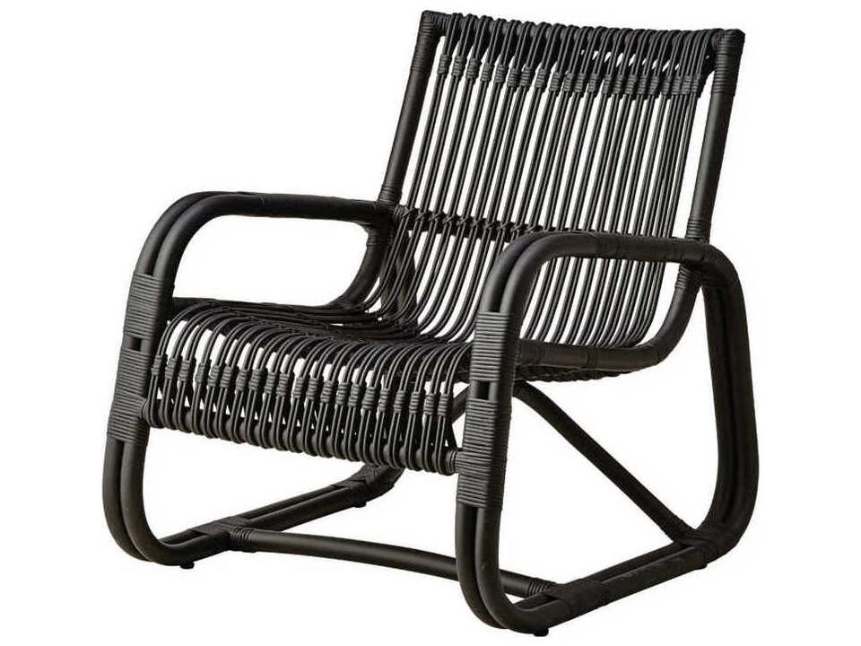 Cane-line Curve Rattan Indoor Lounge Chair in Black