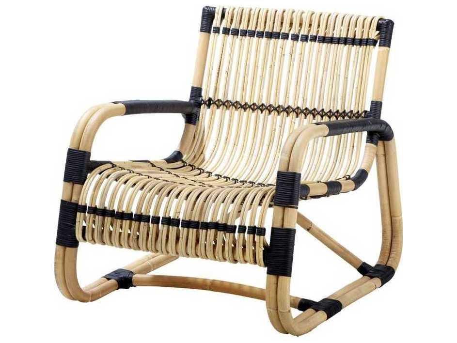 Curve Indoor Rattan Accent Chair in Natural Black