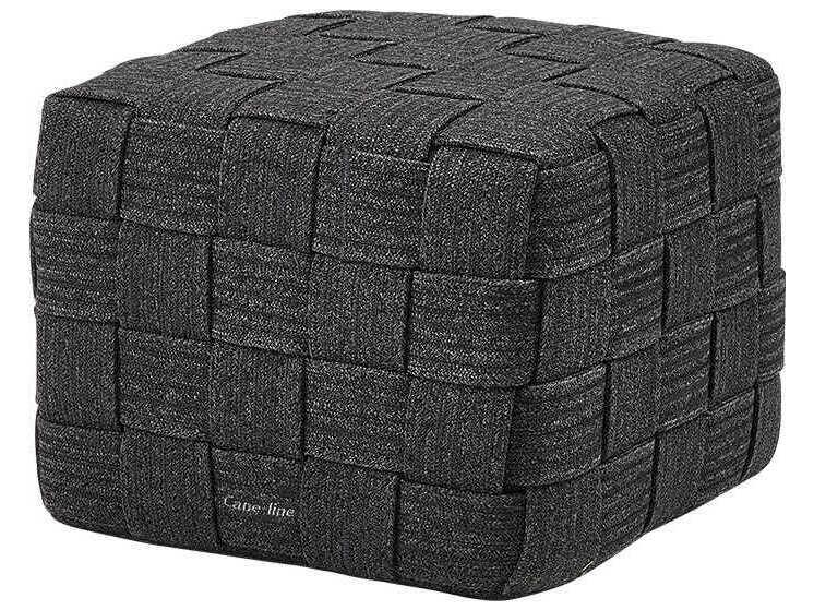 Cube Outdoor Footstool in Dark Gray Soft Rope and QuickDryFoam
