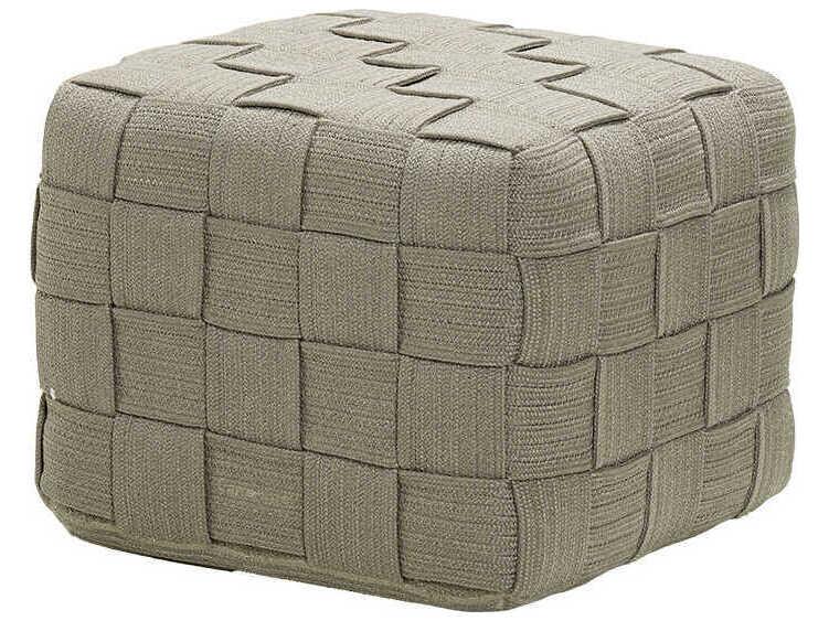 Cube Outdoor Footstool in Taupe Soft Rope with QuickDryFoam