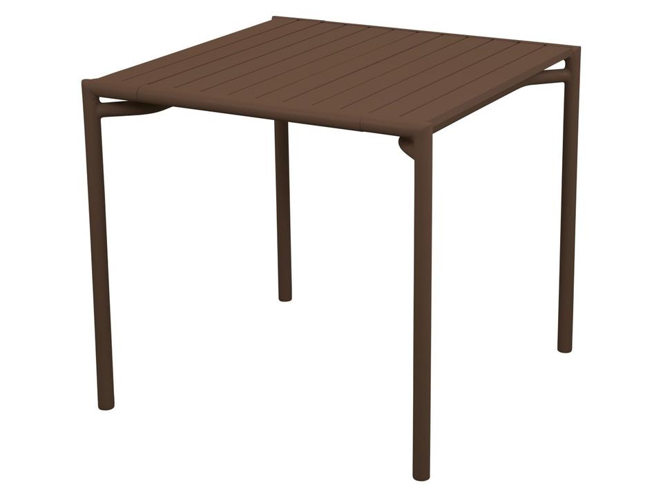 Bliss 32-Inch Square Aluminum Dining Table in Desert Red