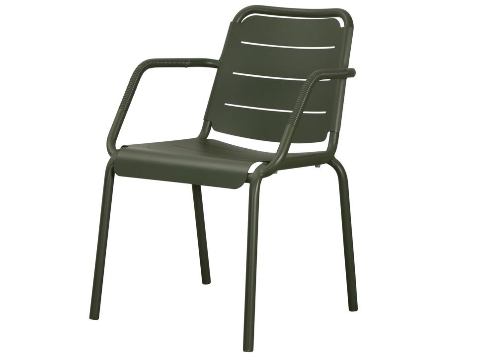 Copenhagen Aluminum Dining Armchair in Dark Green