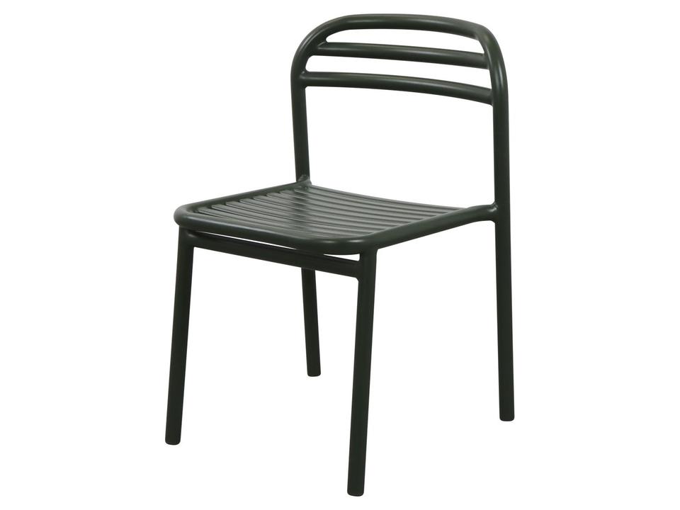 Cane-line Bliss Dining Side Chair in Dark Green Aluminum
